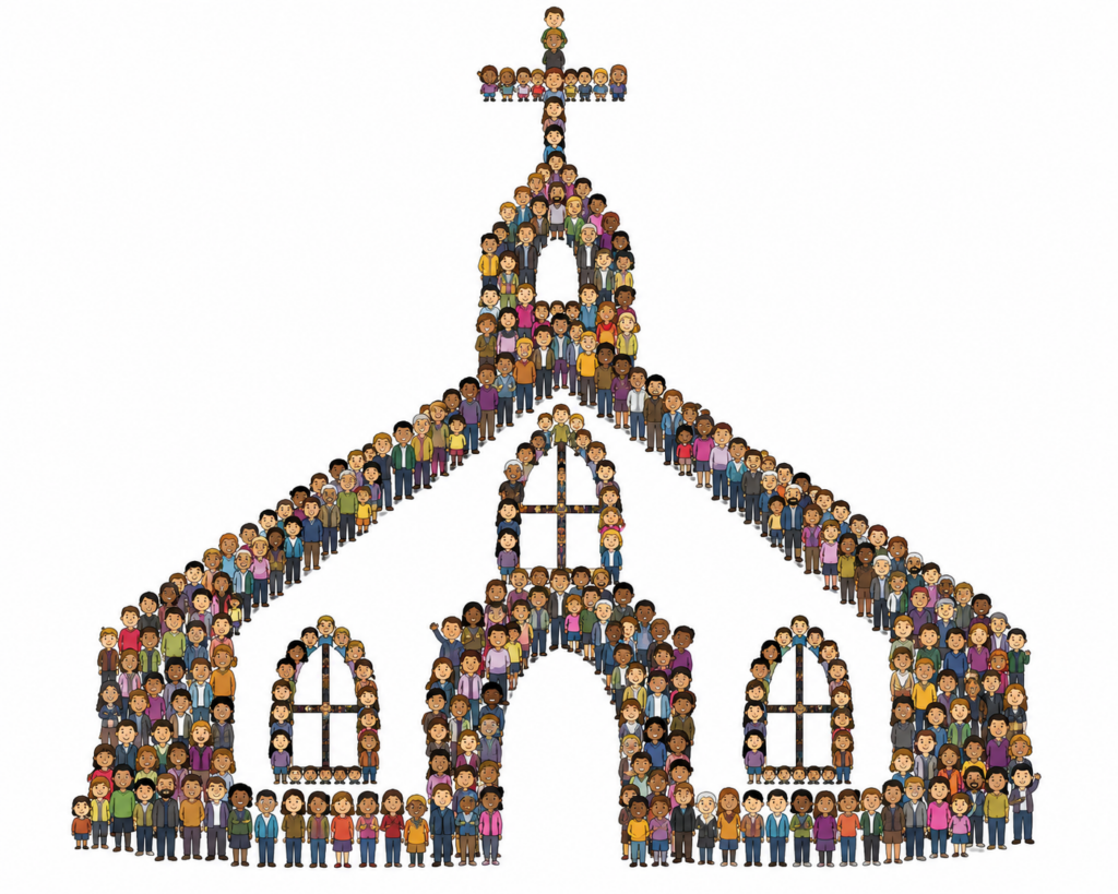 kerk bestaande uit mensen
